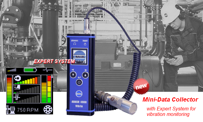 Adash A4900 Vibrio M Expert Vibration Meter / Analzyer / Mini-data collector; unbalance misalignment looseness; stroboscope