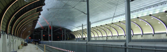 ceiling structure monitoring by HBM