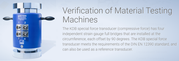 HBM KDB force transducer for verification of material testing machine